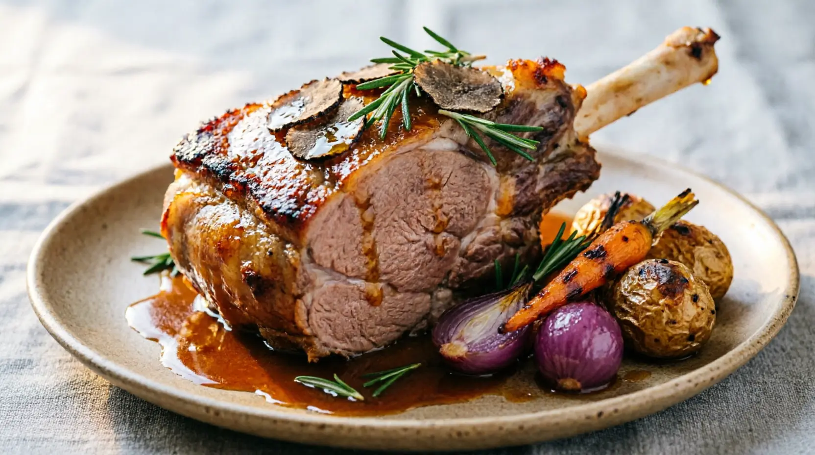 Agnello al tartufo e rosmarino a bassa temperatura