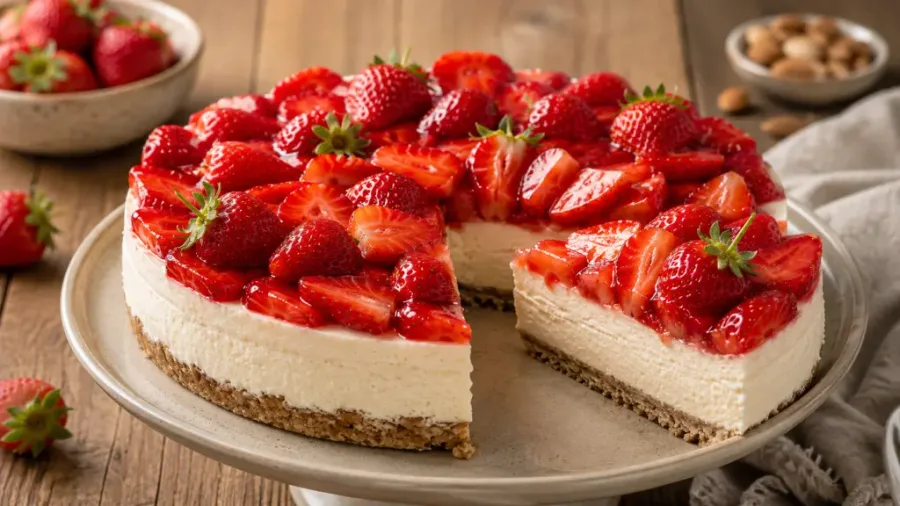 Cheesecake keto alle fragole