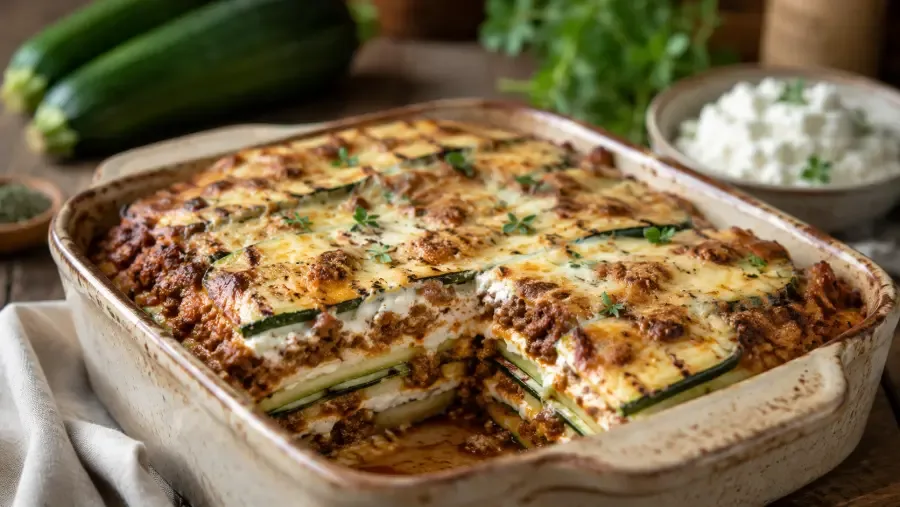 Lasagna keto di zucchine con ragù di manzo