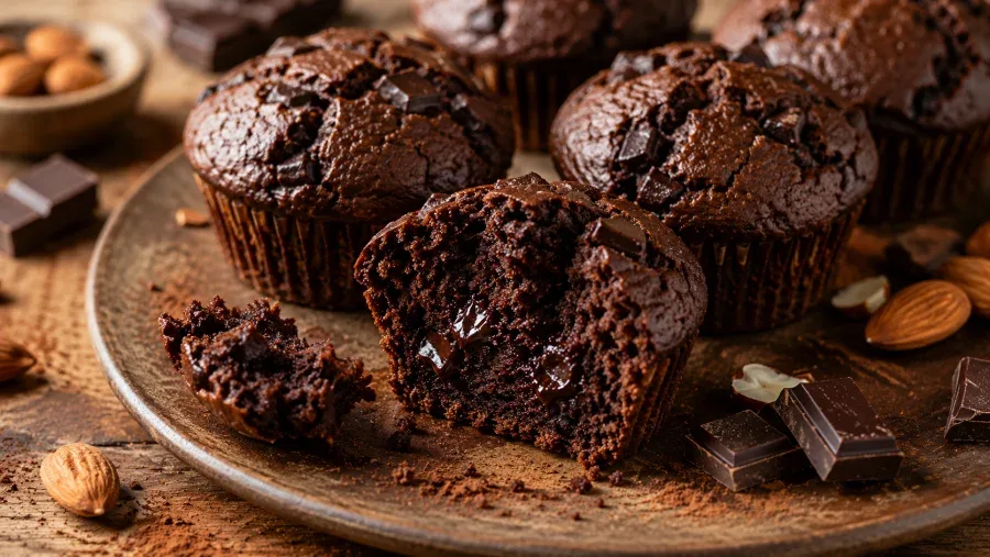 Muffin keto al cioccolato fondente